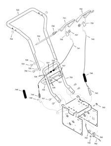Handle Assembly Diagram and Parts List for 1695505-18-2830-29 2008 Briggs and Stratton Snow Blower